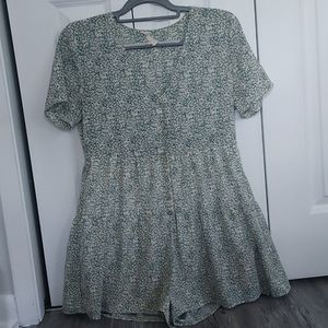 flowy, button up romper